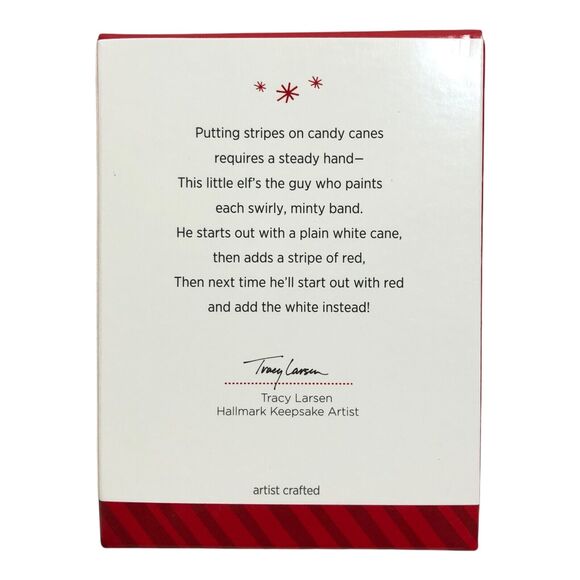 Hallmark Ornament 2014 North Pole Tree Trimmers 2nd in Series Elf Candy Cane NEW - Picture 3 of 5